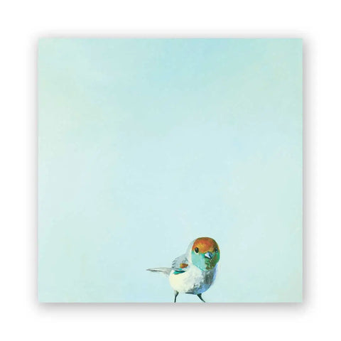 Mincing Mockingbird - Wings on Wood - 8" x 8" Woodblock Print - 'Joey' #W3020