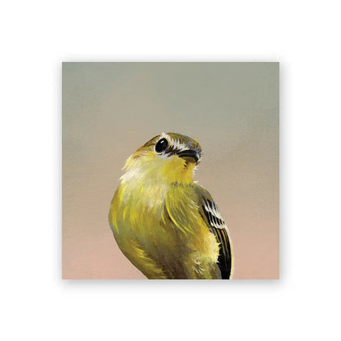 Mincing Mockingbird - Wings on Wood - 4"x 4" Woodblock Print - 'Flycatcher' #W0013