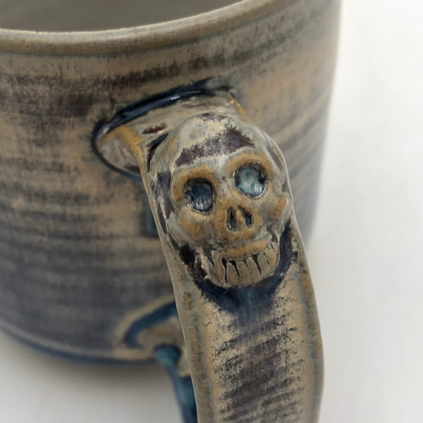 Ed Noonen - Stoneware Mug - Rutile, Skull Balloons and Birds #053