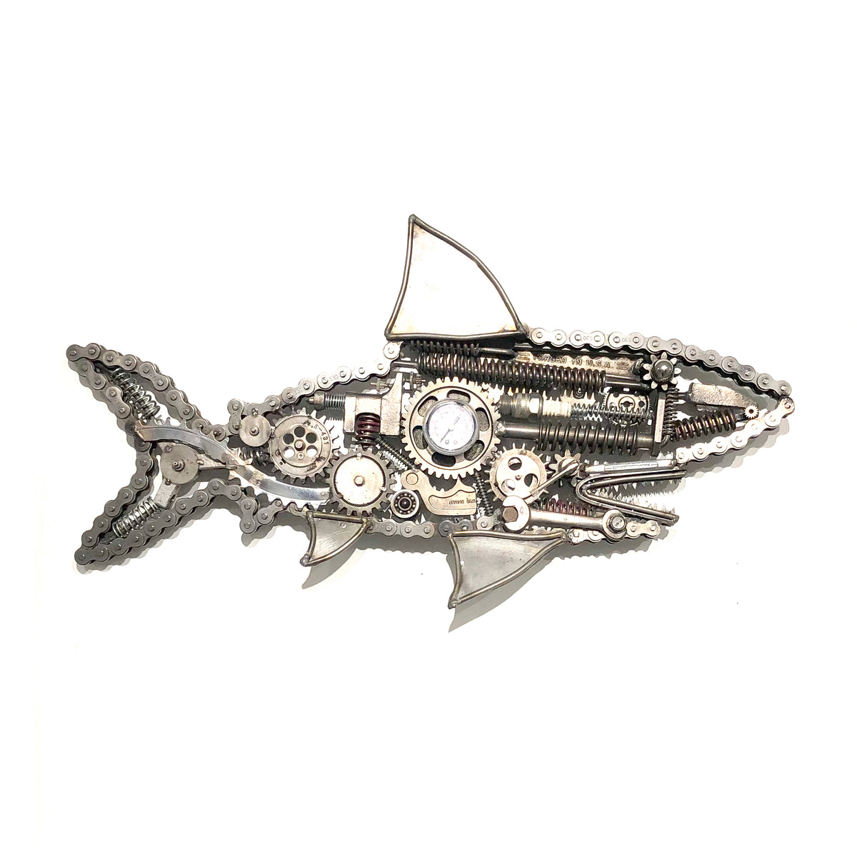 Glazer - Welded Scrap Metal Art - 'Great White' – Phoenix Gallery