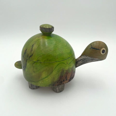Rarebirds - Wooden Sculpture - 6" Turtle Box
