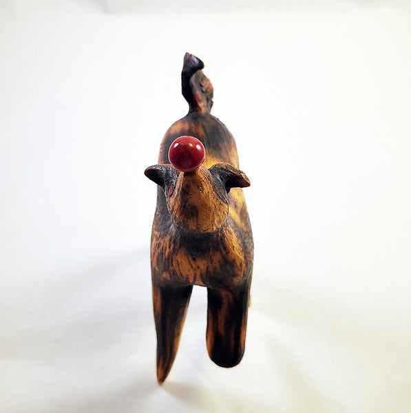 Cathy Broski - Ceramic Sculpture - Dog Balancing Red Ball