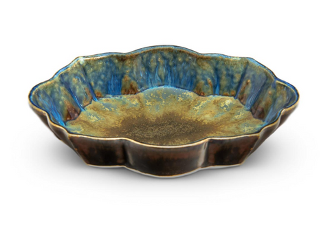 Blanket Creek Pottery - Scalloped Dish (Amber Blue)