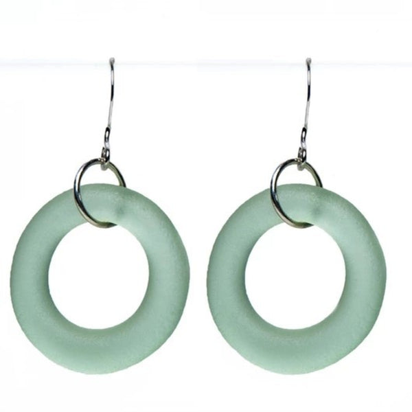 Smart Glass Recycled Jewelry - Earring - Seaglass Style Simple - Assorted Colors - (S1001)