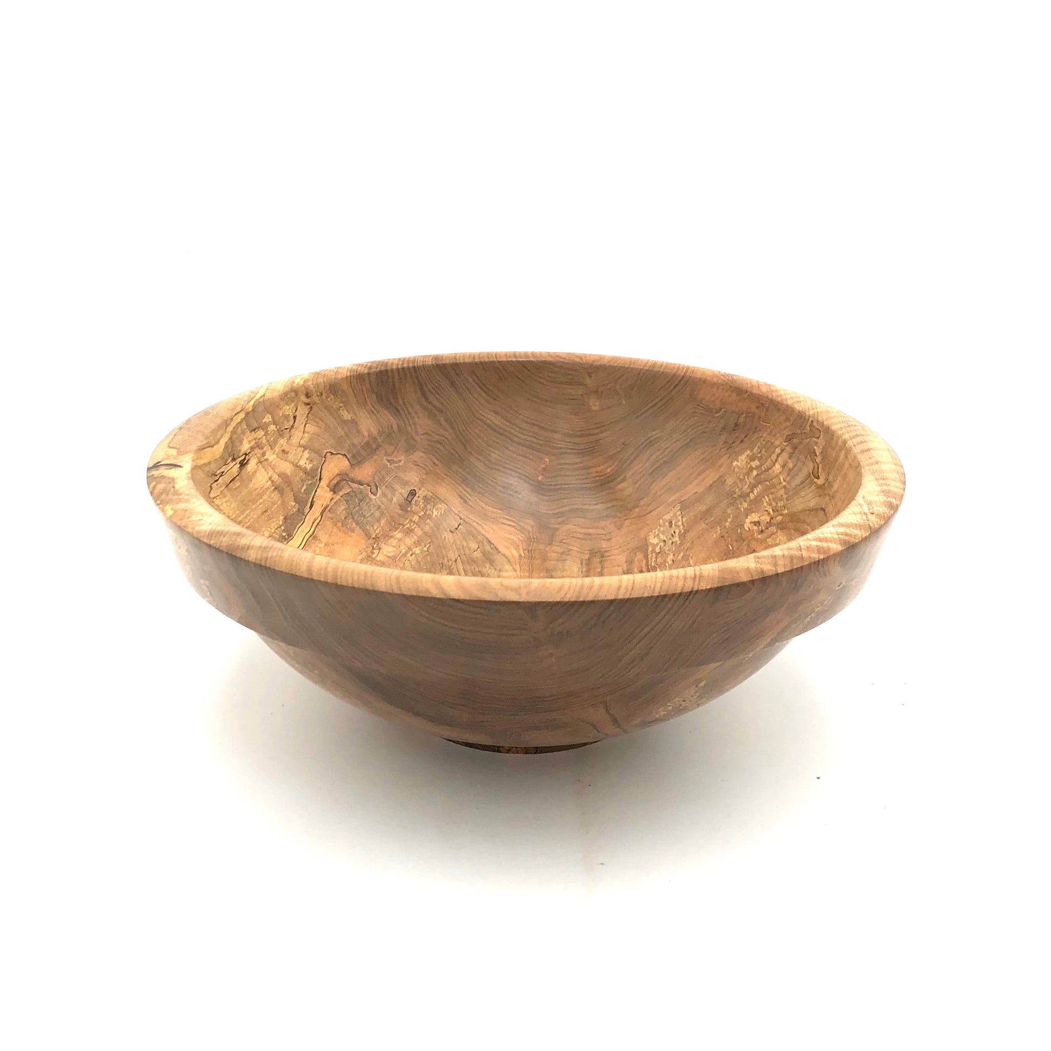 Tom Boley - Red Oak Hollow Lathe Works - 11.5" x 4.5" Wooden Salad Bowl - Curly Ambrosia Maple with Lip