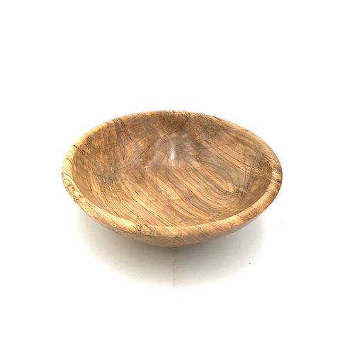 Tom Boley - Red Oak Hollow Lathe Works - 10.5" x 3.5" Wooden Salad Bowl - Spalted Ambrosia Maple with Lip