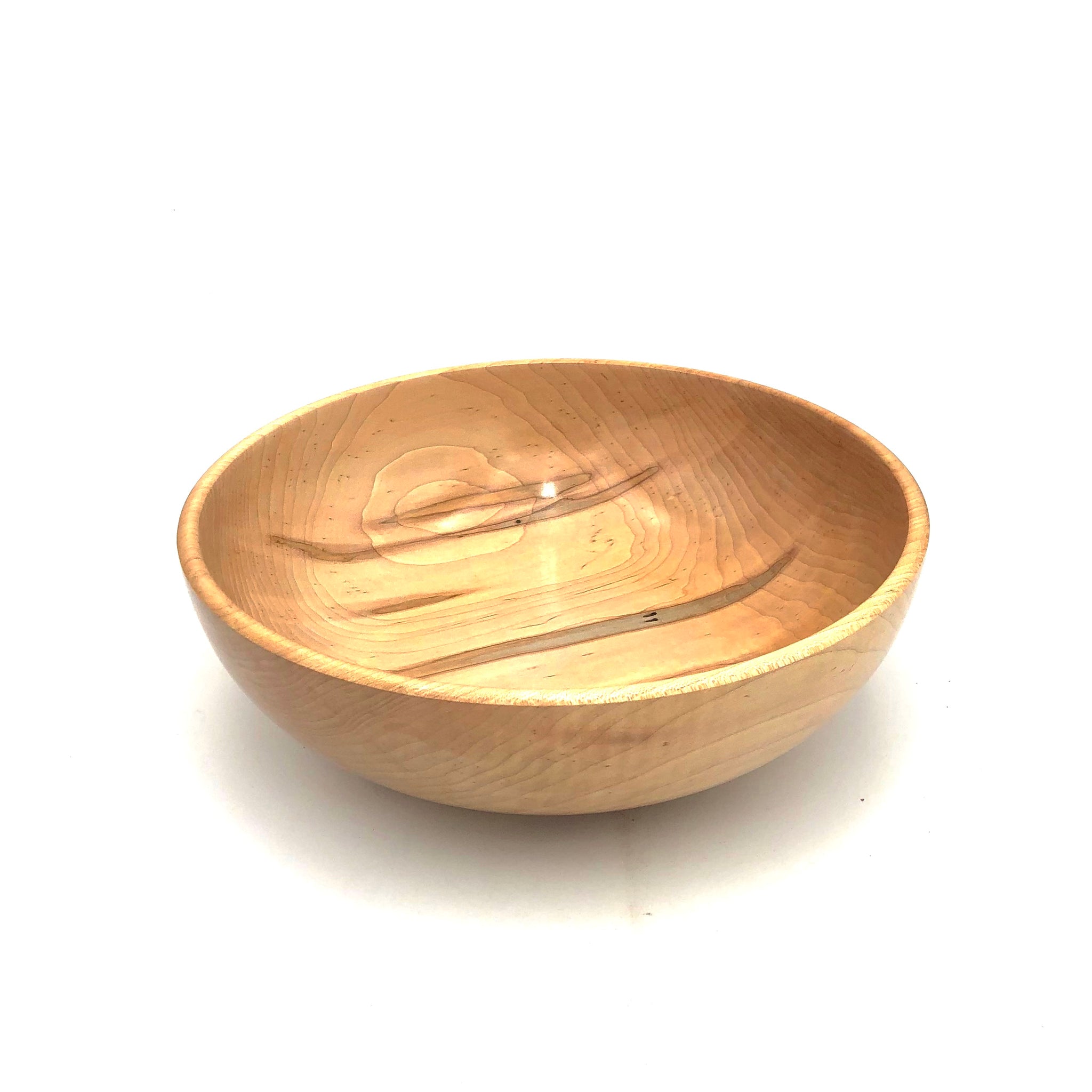Tom Boley - Red Oak Hollow Lathe Works - 11.5" x 3.5" Wooden Salad Bowl - Ambrosia Maple