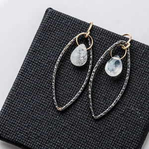 Original Hardware - Earrings - Open Black Petal (Moonstone) #10287-M