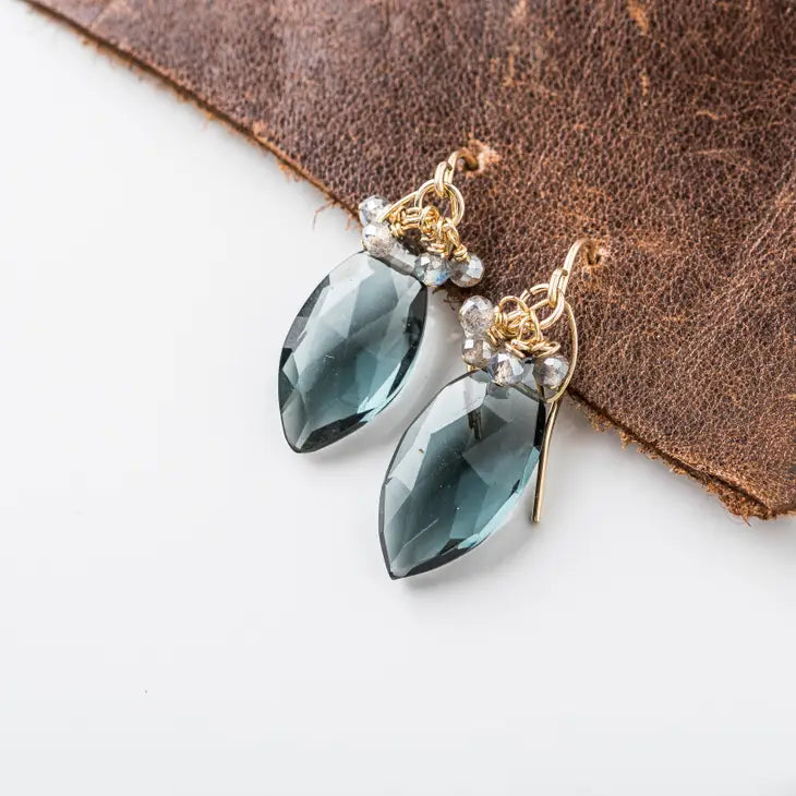 Original Hardware - Earrings - Hydro Quartz & Mystic Labradorite #10331