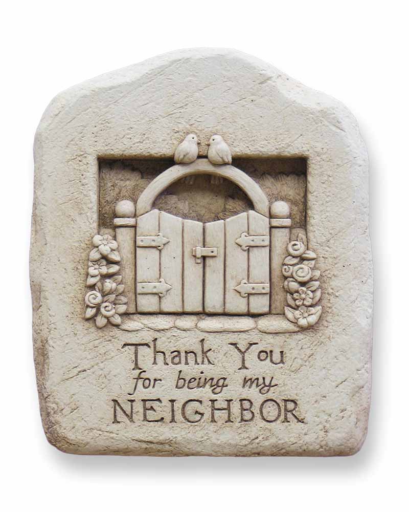 Carruth Studio - Cast Stone Wall Hanging - 'Thank You Neighbors' #1141A