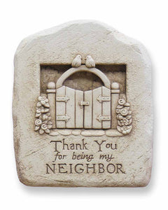 Carruth Studio - Cast Stone Wall Hanging - 'Thank You Neighbors' #1141A