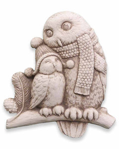 Carruth Studio - Cast Stone Wall Hanging - 'Snowy Owls' #1314A