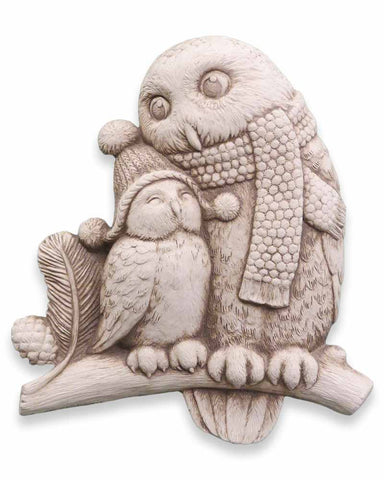 Carruth Studio - Cast Stone Wall Hanging - 'Snowy Owls' #1314A
