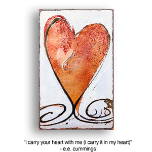 Llew - Spiritiles - Glass Over Copper - "Turner Heart II" #131