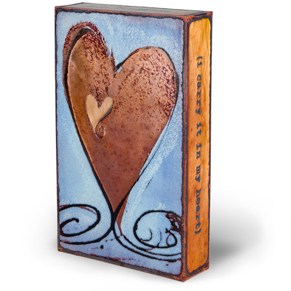 Llew - Spiritiles - Glass Over Copper - "Turner Heart II" #131