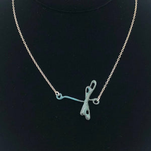 Dragonfly and Damsel Jewelry - 18" Necklace - Horizontal Enamel Dragonfly (Sterling Silver)