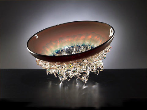 Axiom Glass - 'Tilted Thorn' Series - 16.5" Bowl (Iris Gold) #TT16.5