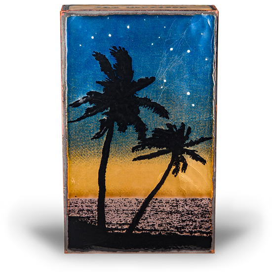 Llew - Spiritiles - Glass Over Copper - 'Sunset Beach' #180