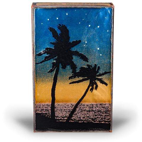 Llew - Spiritiles - Glass Over Copper - 'Sunset Beach' #180