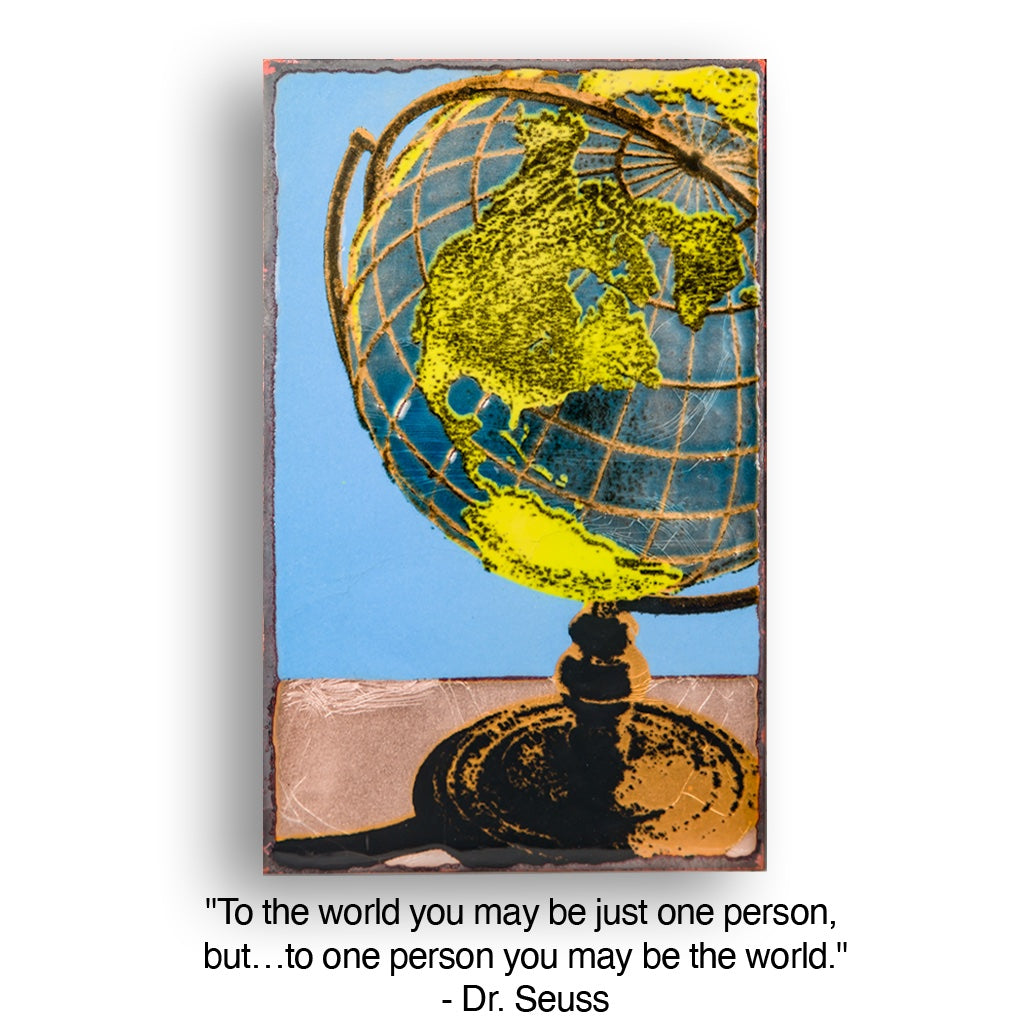 Llew - Spiritiles - Glass Over Copper - "Global" #187
