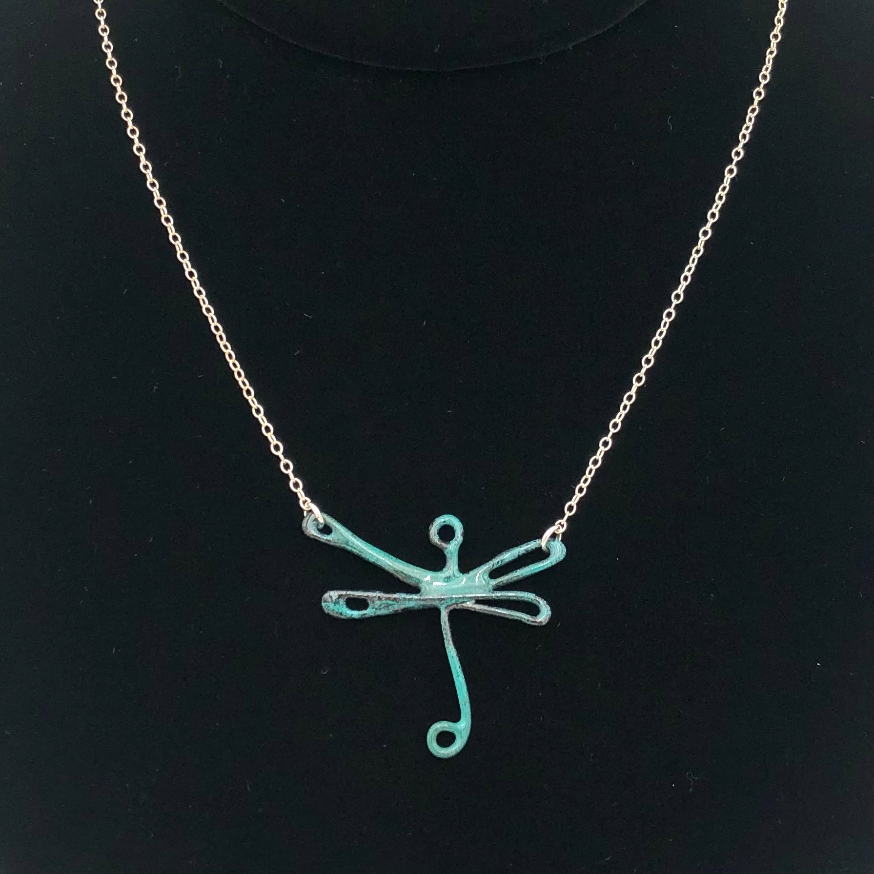 Dragonfly and Damsel Jewelry - 18" Necklace - Enamel Dragonfly (Sterling Silver)