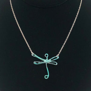 Dragonfly and Damsel Jewelry - 18" Necklace - Enamel Dragonfly (Sterling Silver)