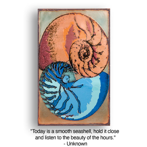 Llew - Spiritiles - Glass Over Copper - "Nautilus" #201 (RETIRED)