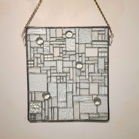 Dennis Greenhaw - Stained Glass Wall Hanging - 13"x 15" Clear Rectangle - Architectural Collage