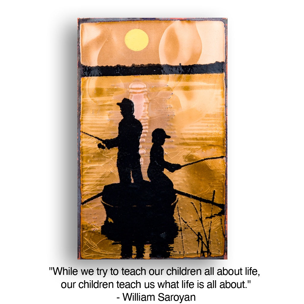 Llew - Spiritiles - Glass Over Copper - "Schooling" #207