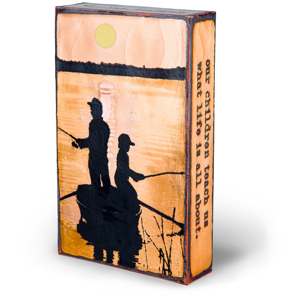 Llew - Spiritiles - Glass Over Copper - "Schooling" #207