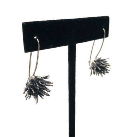 Chee-Me-No - Earrings - Seagrass Dangles - Oxidized Sterling Silver