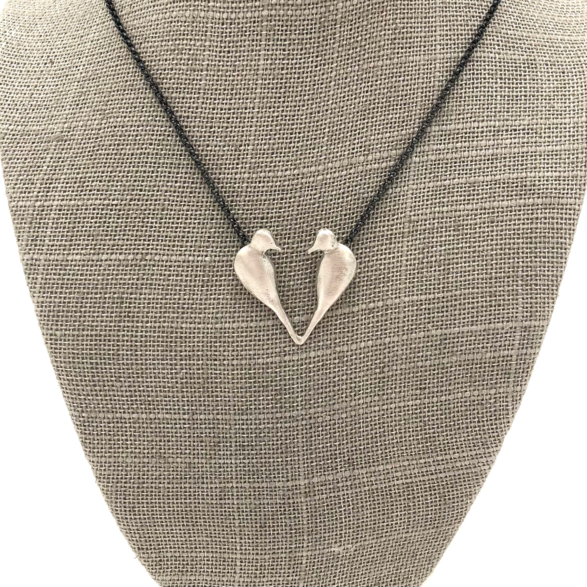 Blackwing Metals - Necklace - Lovebird Pendant (Brushed Silver) #AN33-S