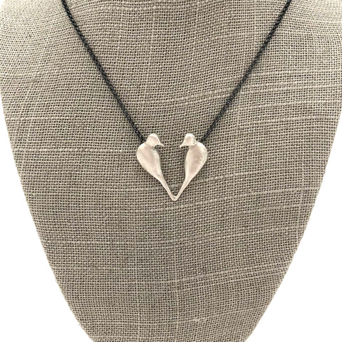 Blackwing Metals - Necklace - Lovebird Pendant (Brushed Silver) #AN33-S