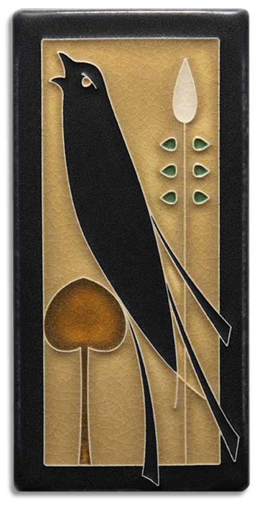 Motawi Tileworks - 4" x 8" - Songbird Facing Left (Golden) #4867