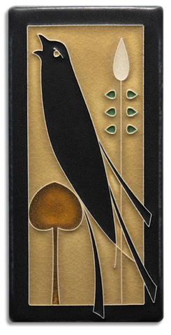 Motawi Tileworks - 4" x 8" - Songbird Facing Left (Golden) #4867