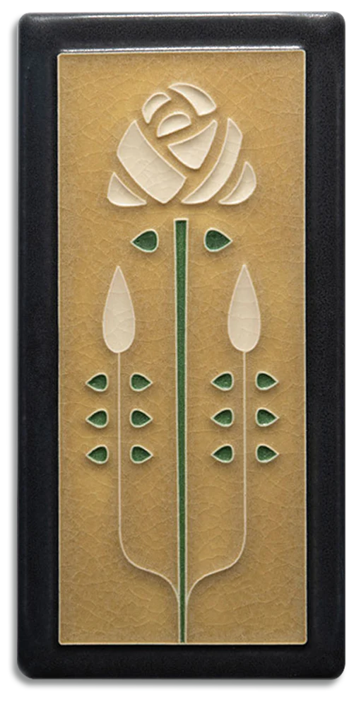 Motawi Tileworks - 4"x 8" Tile - 'Long Stem' (Golden ) #4869
