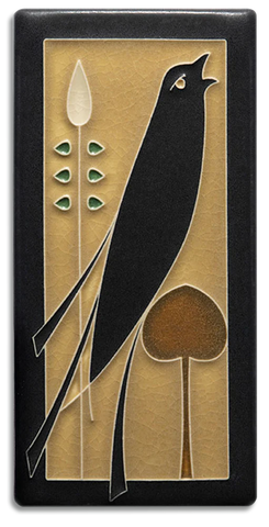 Motawi Tileworks - 4" x 8" - Songbird Facing Right (Golden) #4868