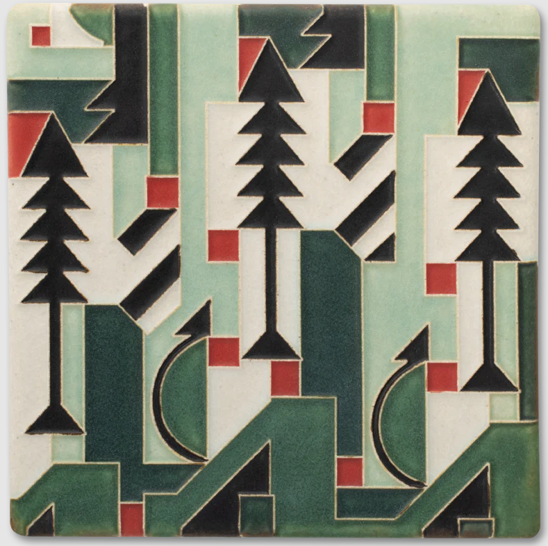 Motawi Tileworks - 6"x 6" Tile - 'Cubist Christmas' #66008