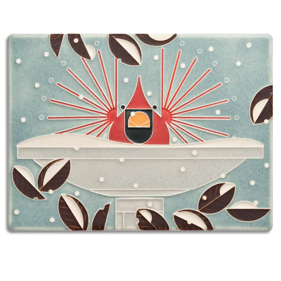 Motawi Tileworks - 8"x 6" Tile - 'Brrrrdbath' #6878