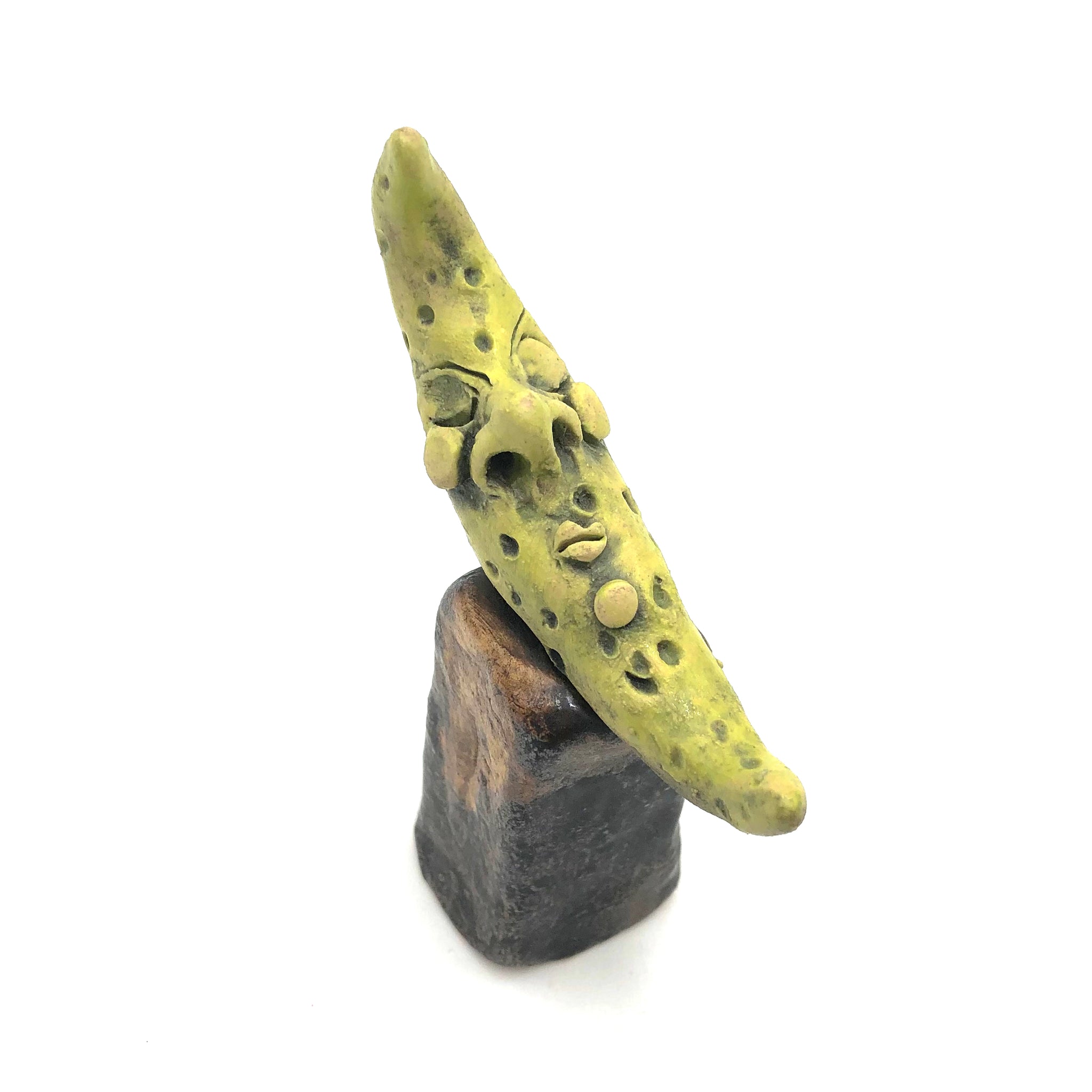 Kelly Aaron - Ceramic Sculpture on Pedestal - Moon #2