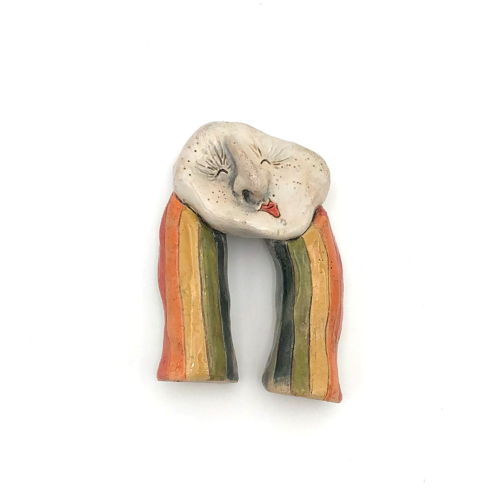 Kelly Aaron - Ceramic Wall Hanging - Leggy Rainbow Cloud