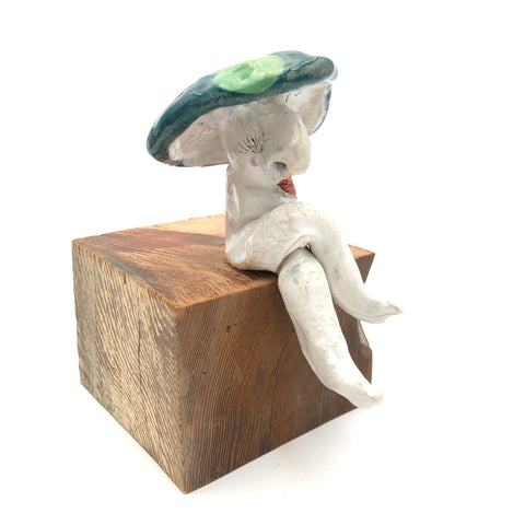 Kelly Aaron - Ceramic Sculpture - 5" Sitting Mushroom