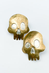 Amuck Design - Earrings - Brass & Sterling Silver Skulls
