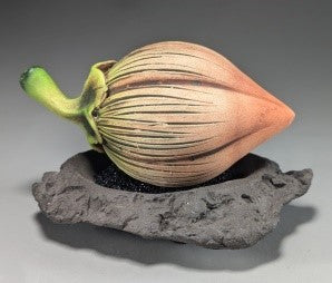 Andy Rogers Ceramics - Small Seed with Base (Black) #AR34