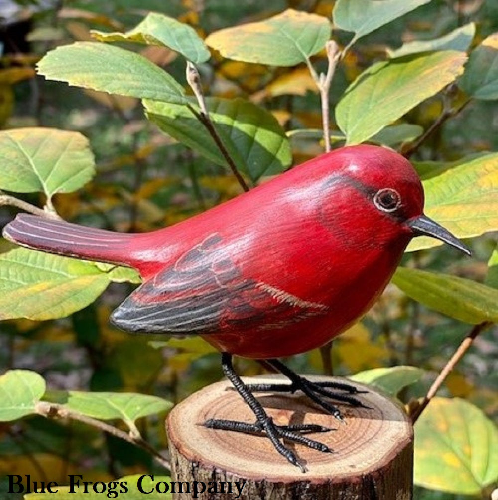Blue Frogs Company - Bird Sculpture (Apapane Honeycreeper) #B-126