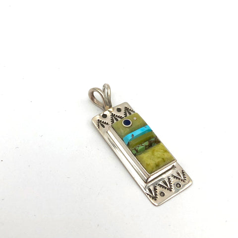 Veronica Benally - Pendant without Chain (Serpentine Turquoise, Autumn Creek Turquoise)