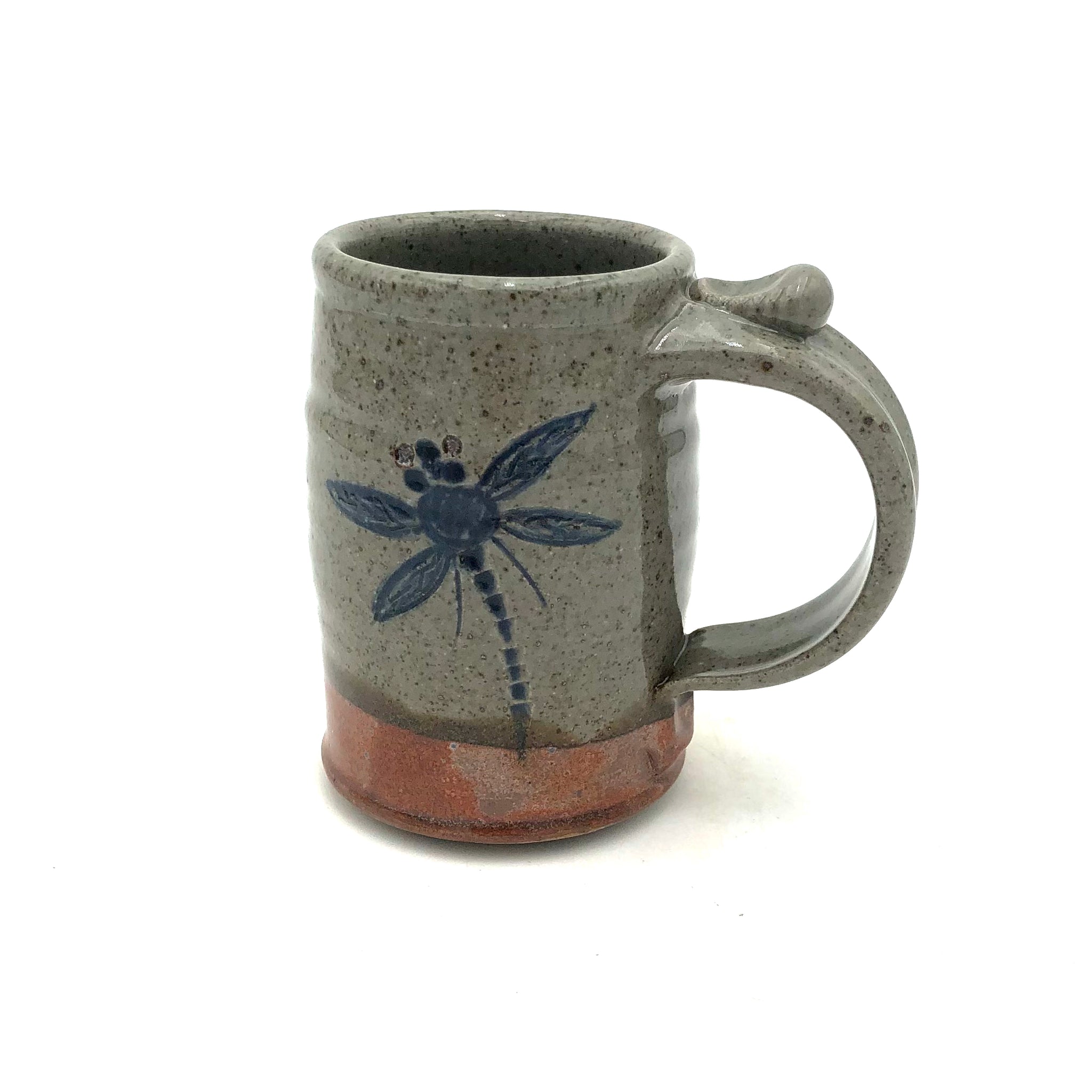 Brummell - Tall Barrel Mug - Dragonfly (Celadon Red Glaze)