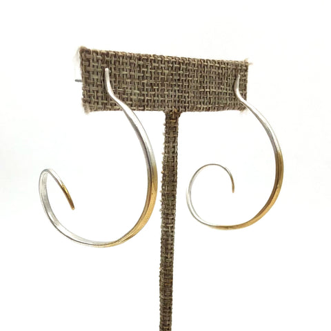 Blackwing Metals - Earrings - Medium Wave Hoop (22K Gold Plate) #LE106Md-S/g