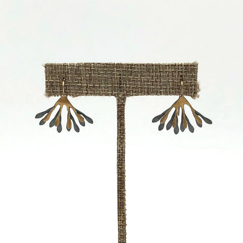 Blackwing Metals - Earrings - Peacock Dangle (22K Gold Plate) #TE39-4