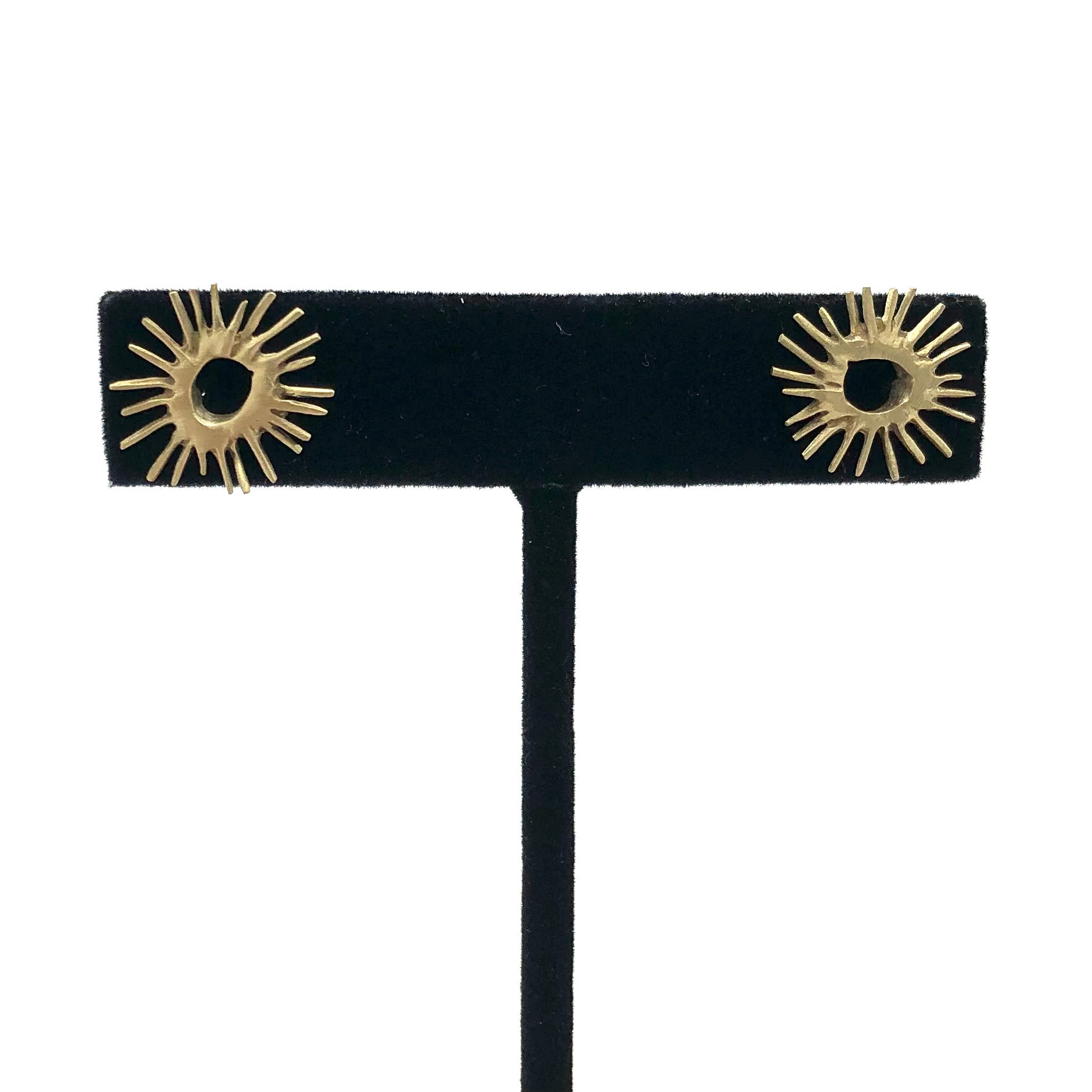 Blackwing Metals - Earrings - Medium Brass Burst Post #TE14pst-BR